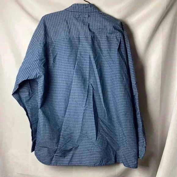 TERRAIN BY WRANGLER MENS SIZE XL BLUE BLACK PLAID LONG SLEEVE SHIRT - Picture 10 of 10